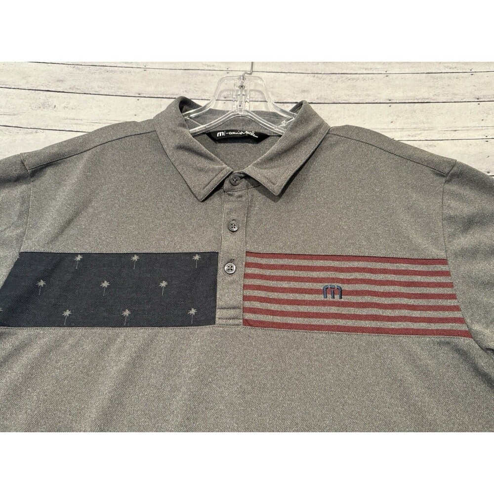 TRAVIS MATHEW Mens 4th Of July Golf Polo Shirt Sz XL Patriotic Stars Stripes - Picture 5 of 16